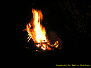 Flammen im Griller